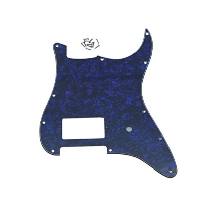 Image of KAISH 11 Hole ST/Strat Style One Humbucker Guitar Pickguard Scratch Plate for Delonge Stratocaster/Strat Blue Pearl