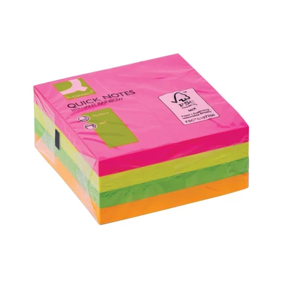 Image of Q Connect Quick Note Brilliant Rainbow Cube 76x76mm Neon KF10497