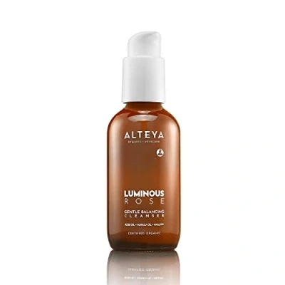 Image of Alteya Organics Luminous Rose Cleanser 120 ml Glass Hybrid (Foam + Milk) Face Wash Pure Certified Organic with Oil Gentle, Balancing Sooth, Moisturize, Protect All skin types