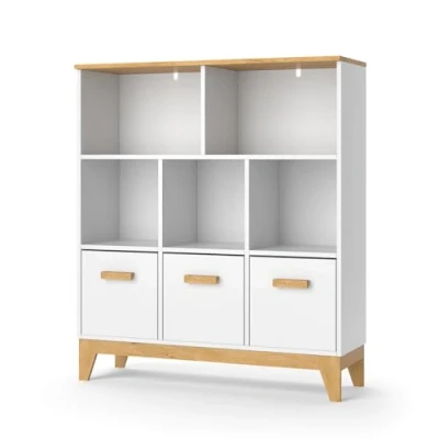 Image of VitaliSpa Children&#039;s shelf Malia, White/Oak, 98.4 x 113.4 cm
