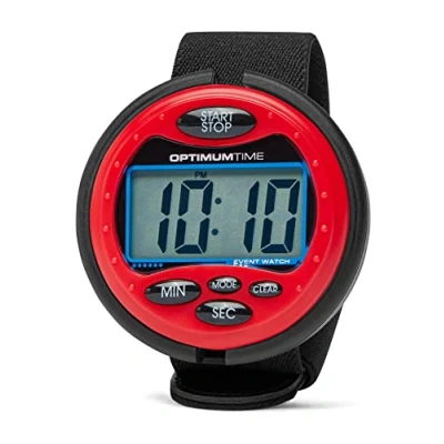 Image of Optimum time OE Series 3 Equestrian Event Watch Red Unisex Countdown from programmable with alarm at zero