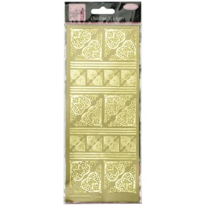 Image of Anitas Outline Stickers, Celtic Heart Corners, Gold, For Scrapbooking, Card Making, Kids Play, Homework, Art, Craft, Embelish, Decorative, Paper, Card, Glass, Metal, Plastic, Foam