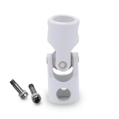 Image of White Crank Drive Knee Joint F781E Ball Diameter 12 mm M5 Female Steel for Blinds and Roller Shutters French Manufacture Quality