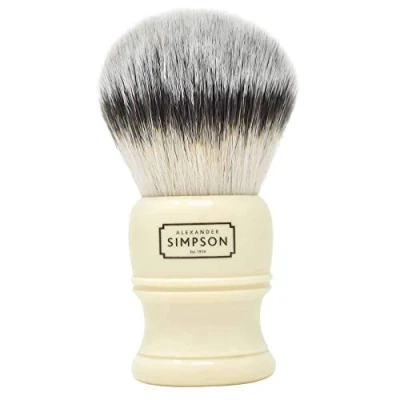 Image of Simpsons Trafalgar T3 Synthetic Shaving Brush with Cream Handle Suitable for Senstive Skin Large, Easy Grip