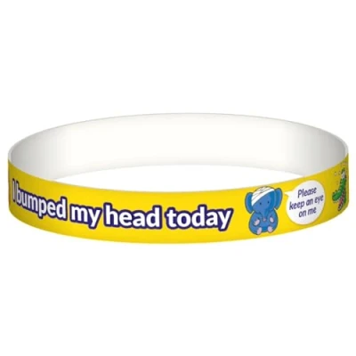 Image of 20 I Bumped My Head Today First Aid Childrens Pupils School Teachers Health Safety Wristbands 18MMx265MM Primary Teaching Services