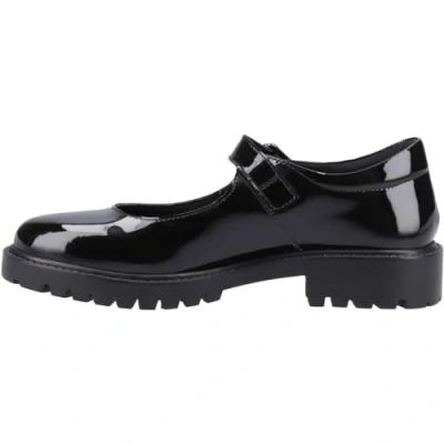 Image of Hush Puppies Girls Aurora Patent Senior Shoe, Black, 4 UK