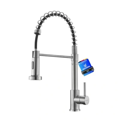 Image of Ibergrif Spring Kitchen Sink Taps Mixer with Pull Out Spray, 360 Swivel, 2 Spray Modes High Arc Single Handle Lever, M22143A