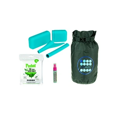 Image of SHEWEE Out &amp; About Pack Reusable Pee Funnel The Original Female Urination Device Since 1999! Quickly, Easily and Discreetly, Wee Standing Up Without Removing Clothing (Aqua)