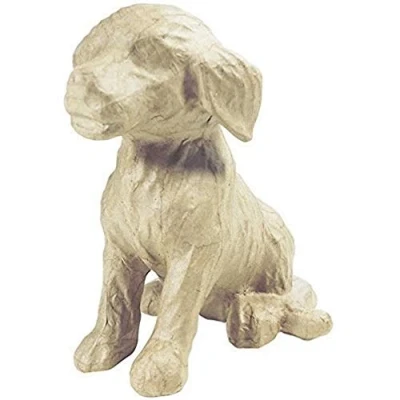 Image of Décopatch Ref SA111O Small Dog Papier Maché Object to Decorate 15 x 13 18cm with Papers &amp; PaperPatch Glue, Glitter, Paints