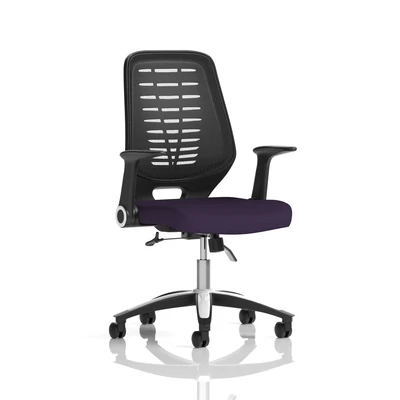 Image of Relay Task Operator Chair Bespoke Black Back Tansy Purple