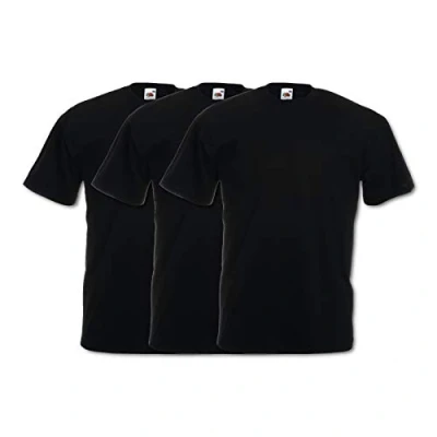 Image of Fruit of the Loom Men&#039;s Valueweight Tee, 3 Pack T Shirt, Black (Black 36), XXXX Large (Size:4XL) (Pack 3)