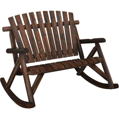 Image of vidaXL 2 Seater Garden Rocking Bench 123x96x102 cm Solid Wood Spruce