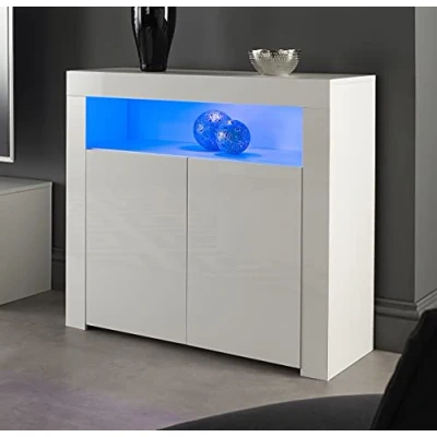 Image of MMT Furniture Designs Ltd Sideboard, Engineered Wood, White, 90 x 35 83cm w d h