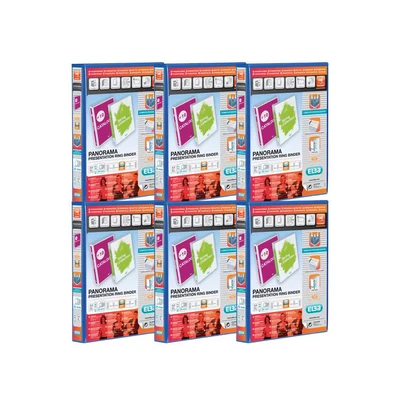 Image of Elba Panorama Presentation Ring Binder PVC 2D A4 25mm Blue (6 Pack)