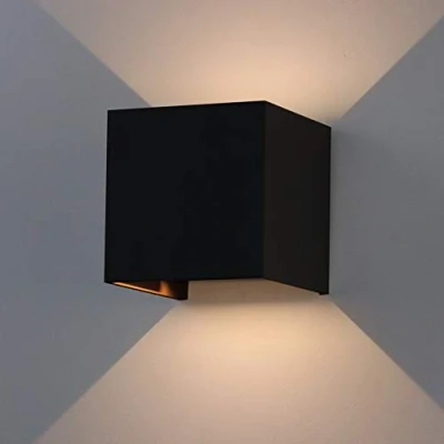 Image of K Bright 7W Outdoor Wall Light Waterproof IP65 LED Lighting Indoor Modern Aluminium Lamp Adjustable Beam Warm White 3000K, Black