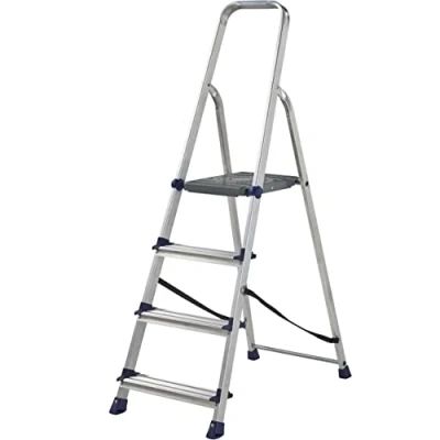 Image of Werner 4 Tread Step Ladder with Large Platform and High Handrail
