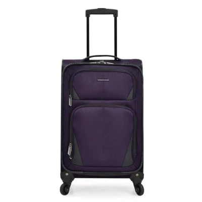 Image of U.S. Traveler Aviron Bay Expandable Softside Luggage with Spinner Wheels, Purple, 76.20 cm, Wheels