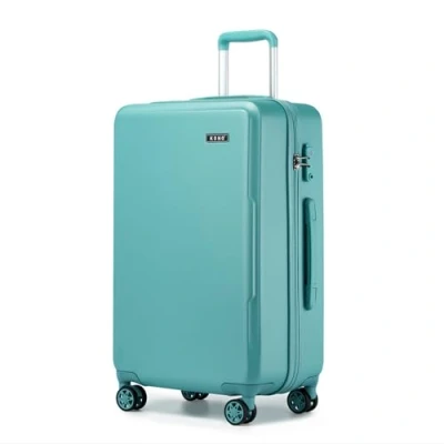 Image of Kono 24&quot; Medium Check in Suitcase PC+ABS Hard Shell Luggage Lightweight Durable Travel Bag with Double Spinner Wheels TSA Security Lock (Blue)