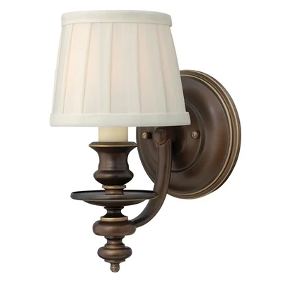 Image of HINKLEY Dunhill fabric wall light with lampshade