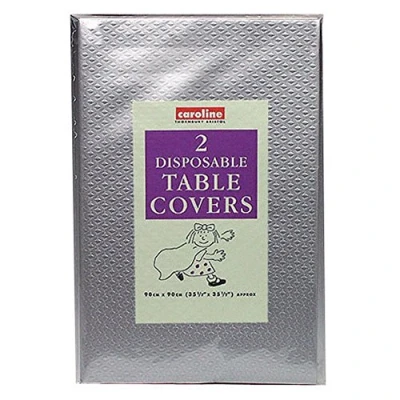 Image of Square Paper Tablecovers Silver 90Cm For Themed Party Decorations &amp; Tableware Accessory