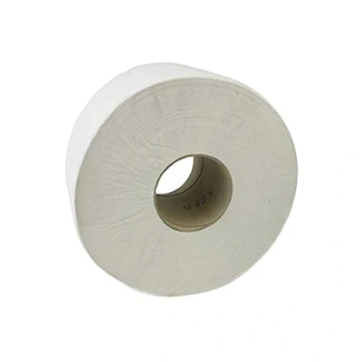 Image of bar@drinkstuff Mini Jumbo Toilet Rolls 3 Inch Pack of 12 2ply Paper, White Tissue, Industrial Paper