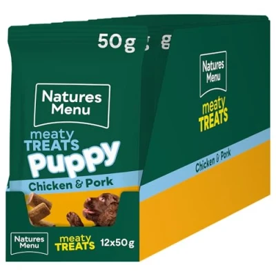Image of Natures Menu Meaty Treats for Puppy Dogs with Chicken 12 x 50g