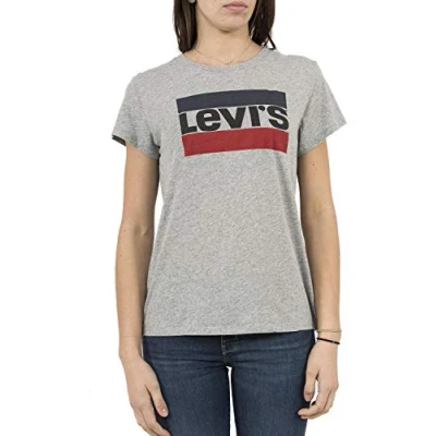Image of Levi&#039;s Women&#039;s The Perfect Tee Sportswear Logo T Shirt, Smokestack Heather, XS