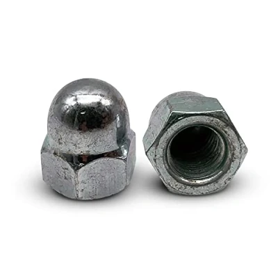 Image of DOJA Industrial Dome Cap Nuts M5 25 Pack Galvanized Steel End Nut Covers More Safe Corrosion Resistant Head Acorn Cover Bolt Caps Concealing Hex Domed