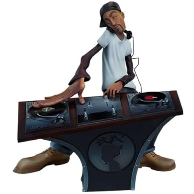 Image of LIBOOI Hip Hop Figurines, Elements of Figure Commemorative Resin Ornaments, Artist Dj Host B Boy Music Star Statue For Fans Friends
