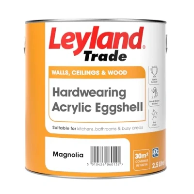 Image of Leyland Trade Acrylic Eggshell Paint Magnolia 2.5L