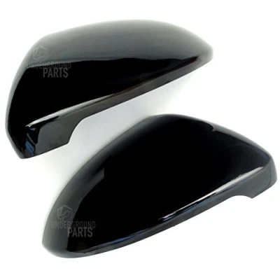 Image of UNDERGROUND PARTS Gloss Black Replacement Door Wing Mirror Covers Caps Housings Pair Left &amp; Right Side for VW Golf mk7