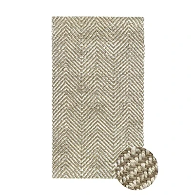 Image of HAMID Jute Rug, Alcazar 100% Natural Fibre, Soft Rug and High Strength, Hand Woven, Living Room, Dining Bedroom, Hallway (White, 150 x 80 cm)