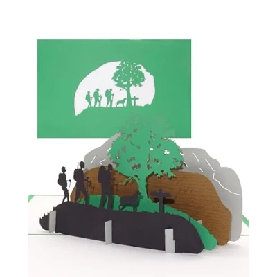 Image of “Wanderlust  3D Pop Up Greetings Card Hiking and Climbing, Travel Voucher, 3D Gift Birthday