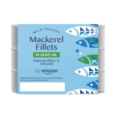 Image of by Amazon Mackerel Fillets in Olive Oil, 3x125g