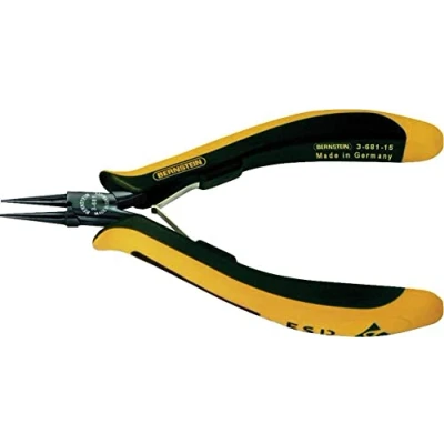 Image of Bernstein Euroline Conductive 3 681 15 Round Nose Pliers 130 mm Two Tone Hand Guard