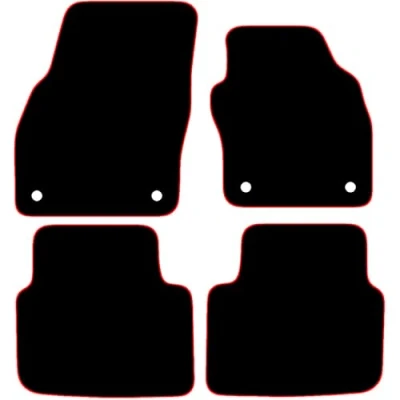 Image of Carsio Carpet Car Mats For Skoda Scala 2019+ Onwards Tailored Fit Floor Mat Set Complete Accessory Black Custom Fitted All Weather, Anti Slip Backing &amp; Red Trim