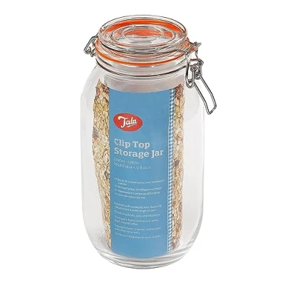 Image of Tala 2.1l Classic Lever Arm Storage Jar Airtight &amp; Versatile Perfect for Storing Foods, Preserving Fresh Goods and reducing waste, Solid Glass Body 2100ml Capacity