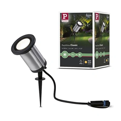 Image of Paulmann 94285 Plug &amp; Shine LED outdoor luminaire classic spot incl. 1x5.1 watt IP65 water jet protected anthracite garden lighting metal warm white 3000 K