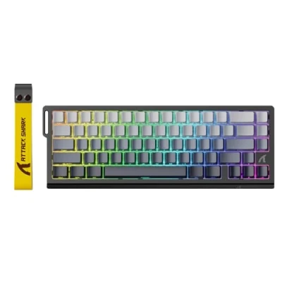 Image of ATTACK SHARK X68 HE 8000Hz Rapid Trigger Keyboard, 0.01mm RT Accuracy Wired Gaming Keyboard with Magnetic Switch, Adjustable Actuation, Trigger, Snap Tap, RGB Lighting for PC/Mac, Moonlit Night