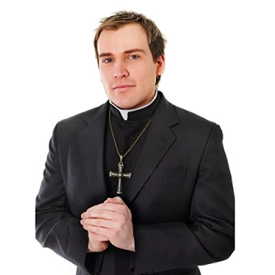 Image of Bristol Novelty DS105 Priest Shirt Front Costume 1 Set Black One Size Adult Collar Accessory