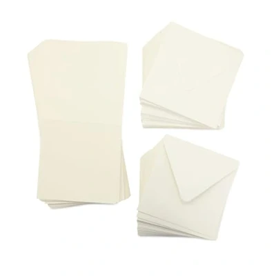 Image of Crafter&#039;s Companion 5&quot; x Ivory Pack of 100 Includes Card Blanks &amp; 50 Matching Envelopes for a Variety Occasions