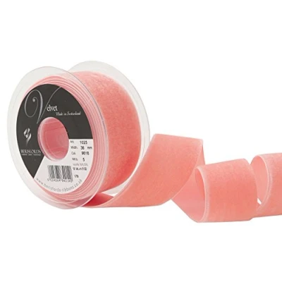 Image of Berisfords Velvet Ribbon, Coral, 10.2 x 4.5 cm