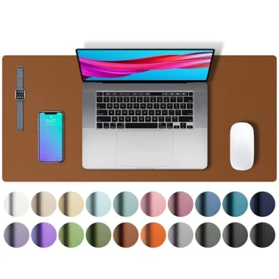 Image of Leather Desk Protector, Mouse Pad, Non Slip PU Blotter, Waterproof Writing Pad for Office and Home (60cm x 35cm, Brown)