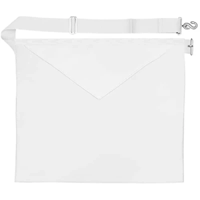 Image of THE MASONIC COLLECTION Craft Entered 1st Degree Apprentice Lambskin Leather Apron White Colour Large Pocket &amp; Adjustable Belt Gift Accessory For Freemason Men
