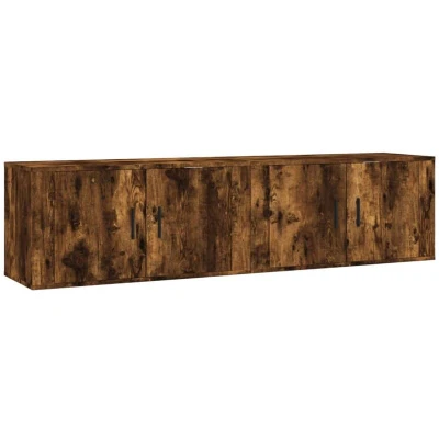 Image of vidaXL Wall mounted TV Cabinets 2 pcs Smoked Oak 80x34.5x40 cm