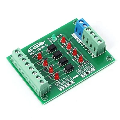 Image of 4 Bit Optocoupler Isolator Module,PLC Signal Level Voltage Converter Board Module (5V to 24V)
