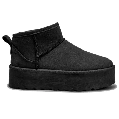 Image of sole london LADIES WOMENS LOW ANKLE WARM SNUGG COMFY FAUX FUR SLIP ON PLATFORM BOOTS SHOES