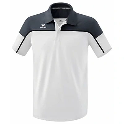 Image of Erima Men&#039;s „Change Polo Shirt, White/Grey/Black, 3XL