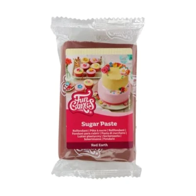 Image of FunCakes Sugar Paste Red Earth, Easy to Use, Smooth, Flexible, Soft and Pliable, Perfect for Cake Decorating, Halal, Kosher Gluten Free, 250 g Pack of 1