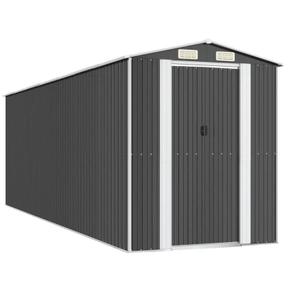 Image of vidaXL Garden Shed Anthracite 192x606x223 cm Galvanised Steel